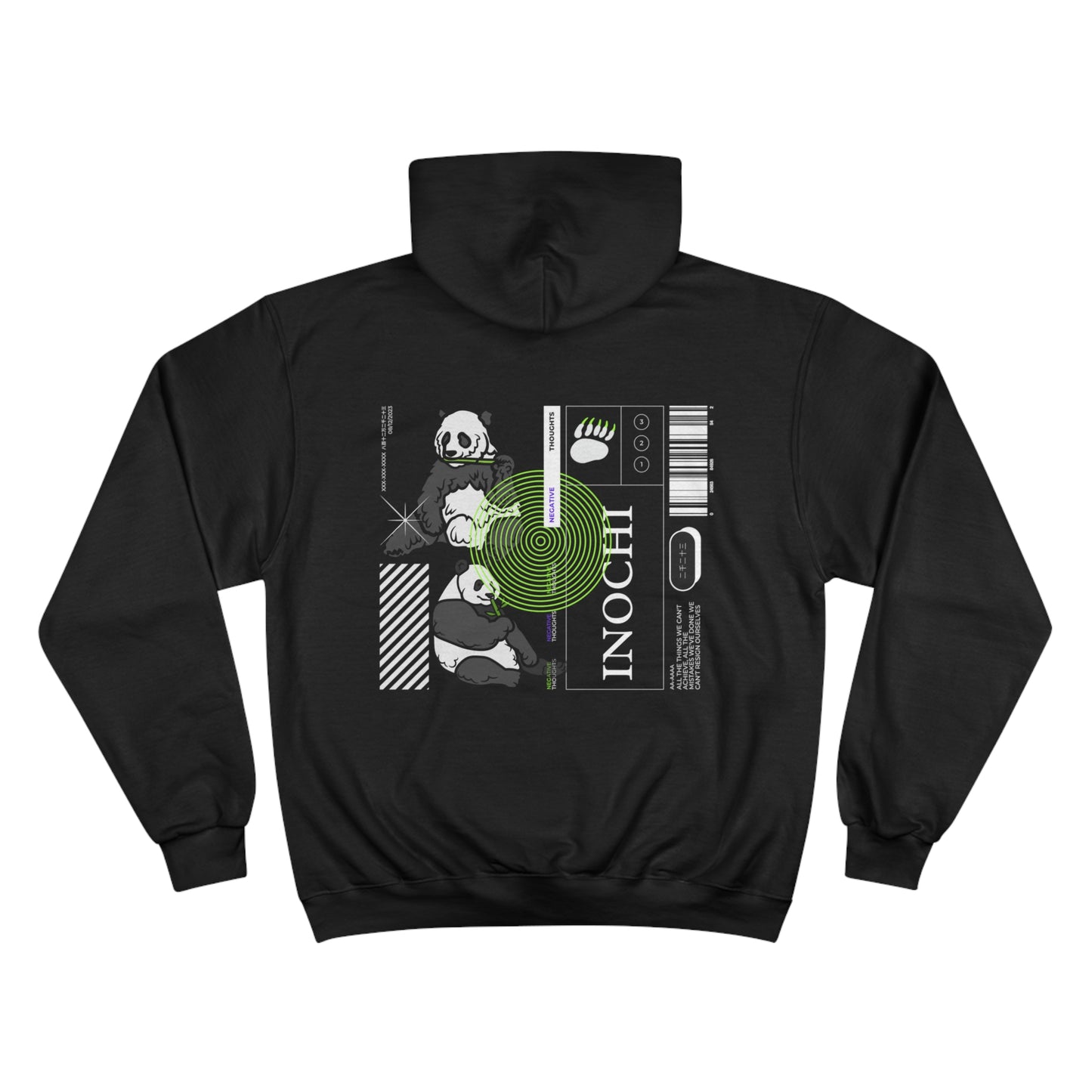 Inochi Negative Thoughts - Panda Champion Hoodie