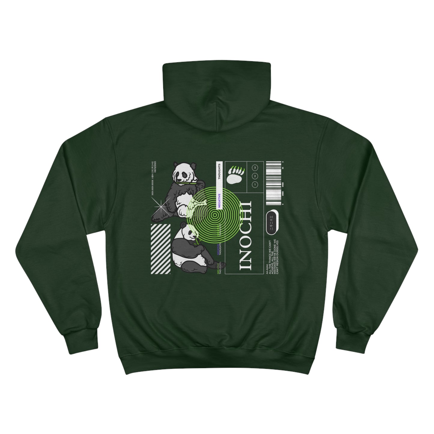 Inochi Negative Thoughts - Panda Champion Hoodie