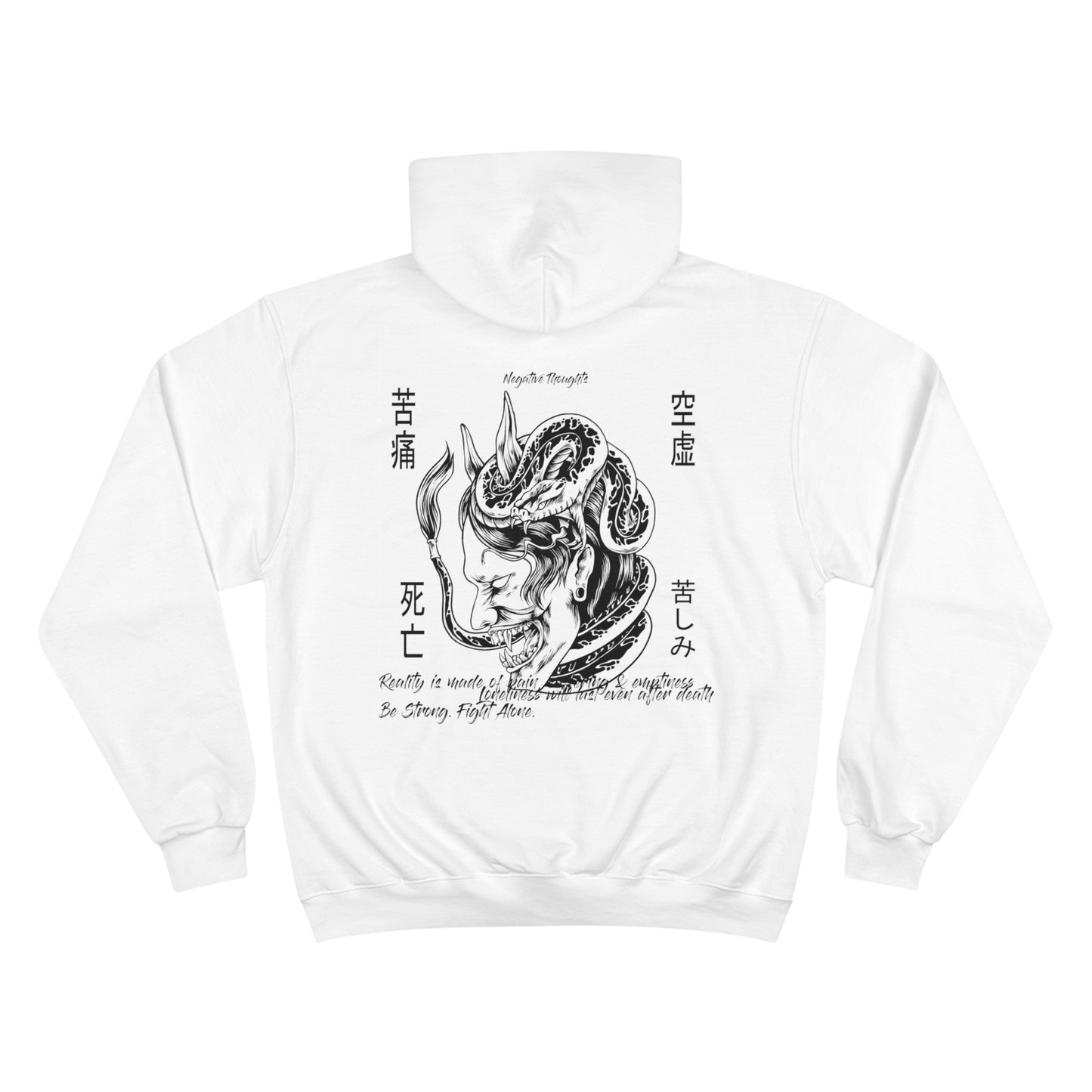 Negative Thoughts Oni Mask Champion Hoodie