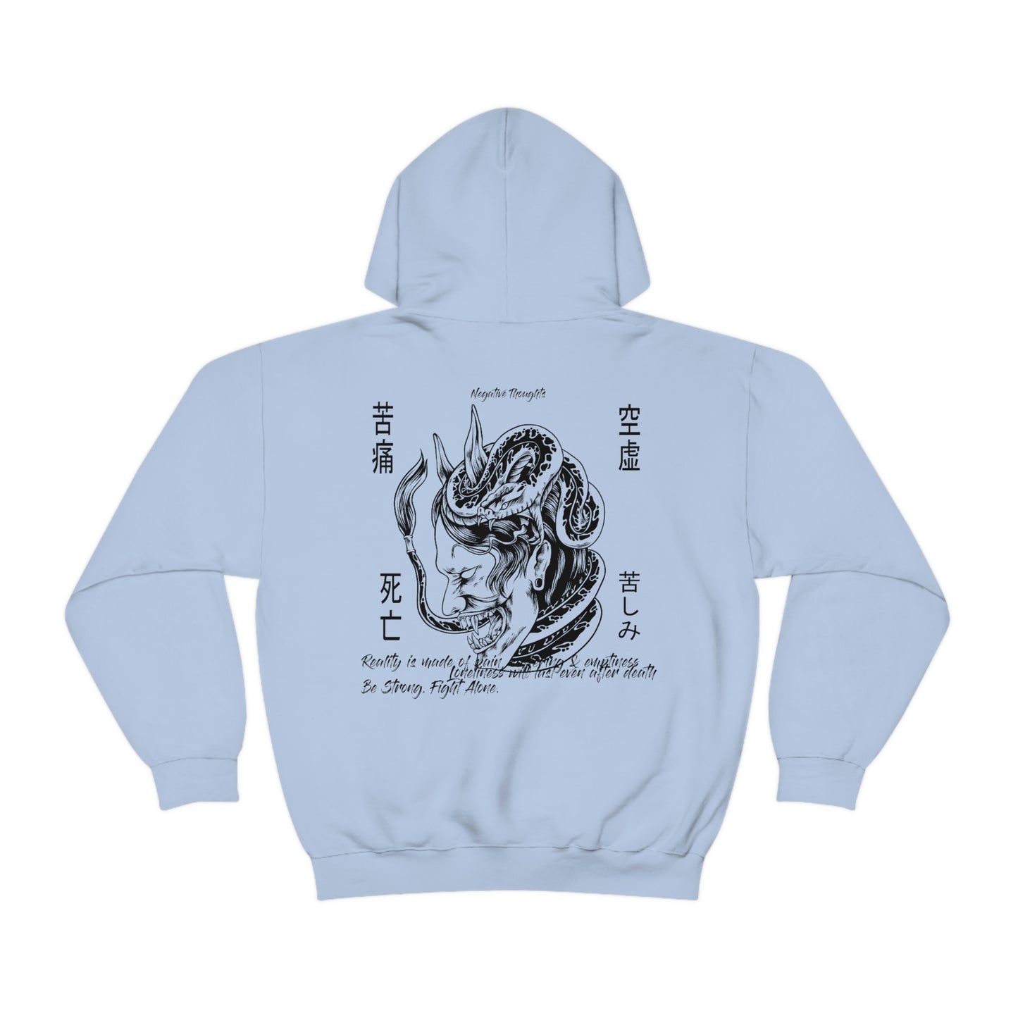 Negative Thoughts Oni Mask Hoodie