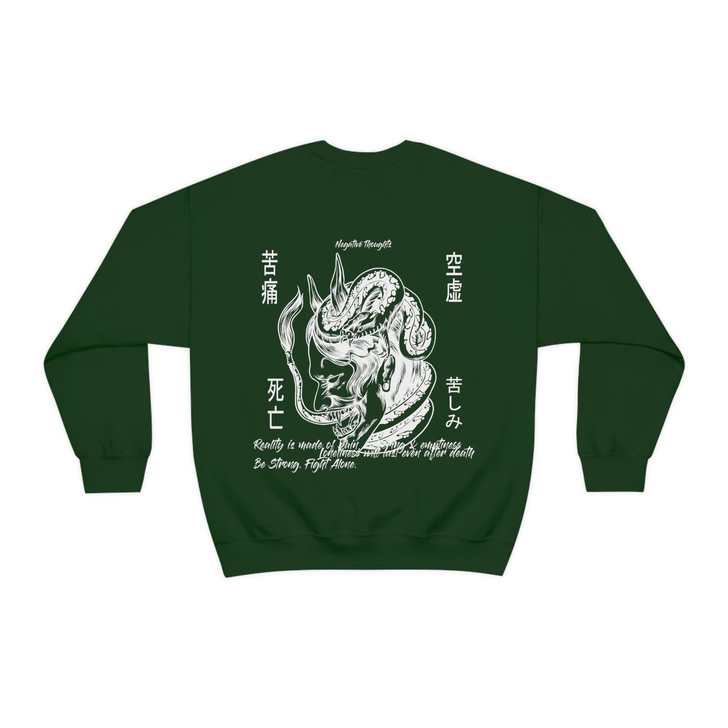 Negative Thoughts Oni Mask Crewneck Sweater