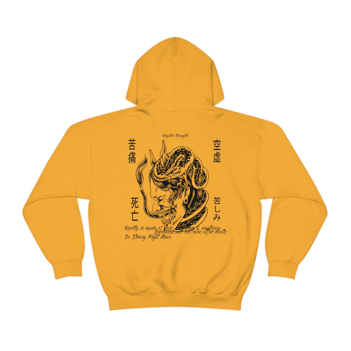 Negative Thoughts Oni Mask Hoodie