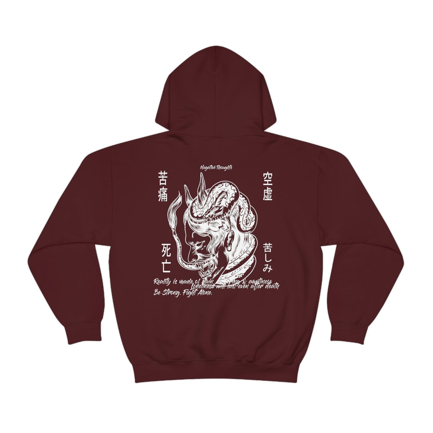 Negative Thoughts Oni Mask Hoodie