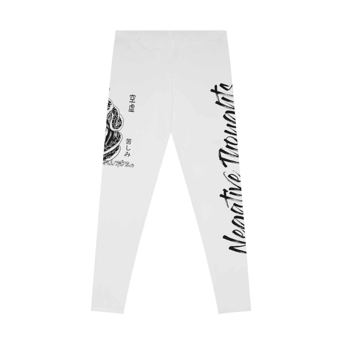 Negative Thoughts Oni Mask White Stretchy Leggings