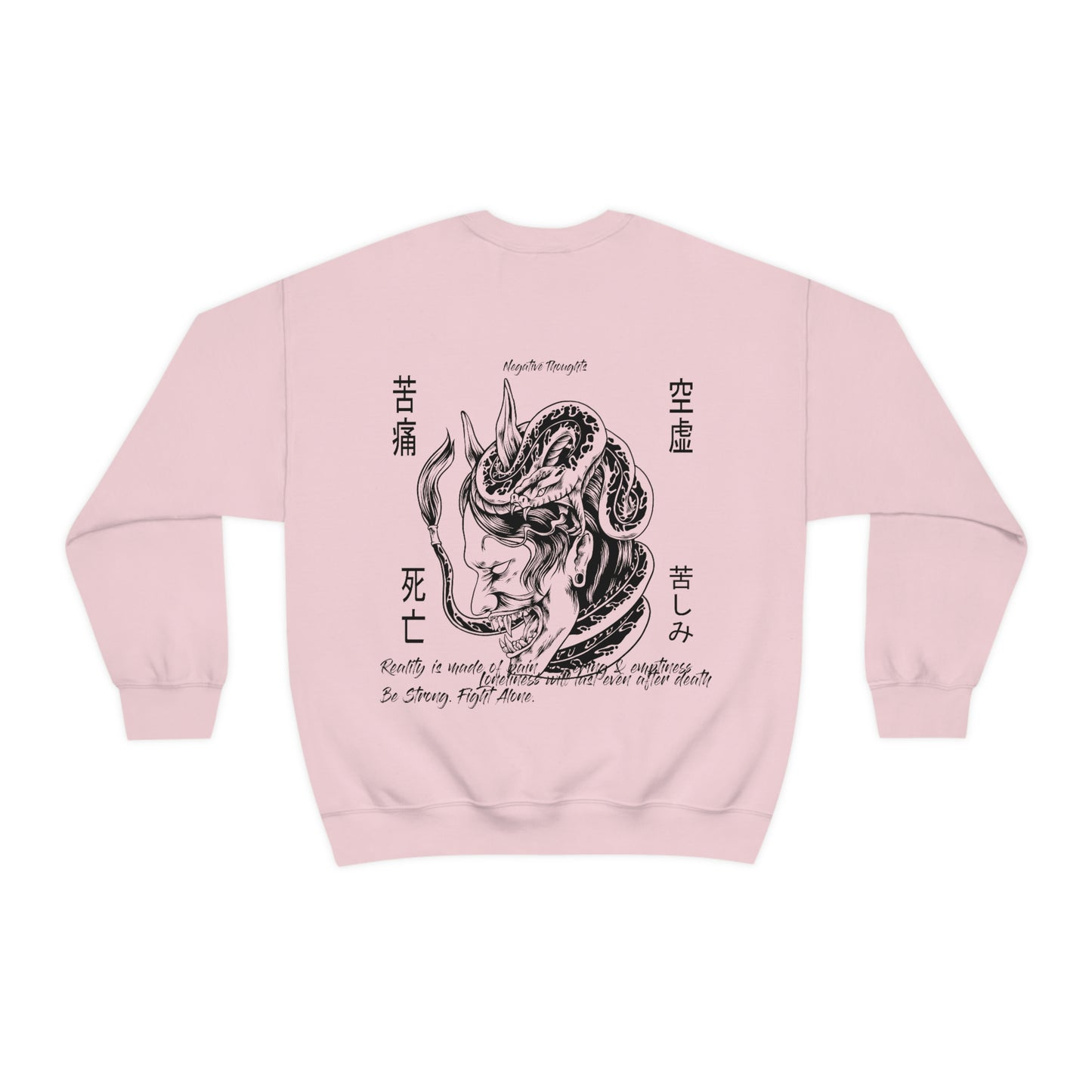 Negative Thoughts Oni Mask Crewneck Sweater