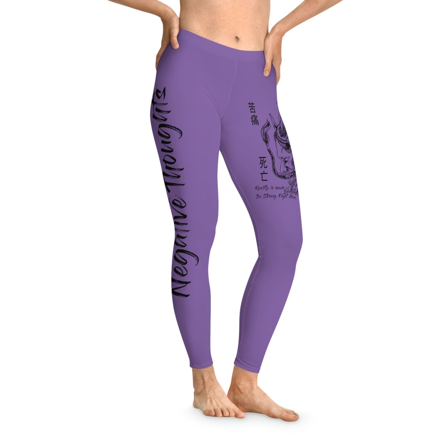 Negative Thoughts Oni Mask Light Purple Stretchy Leggings