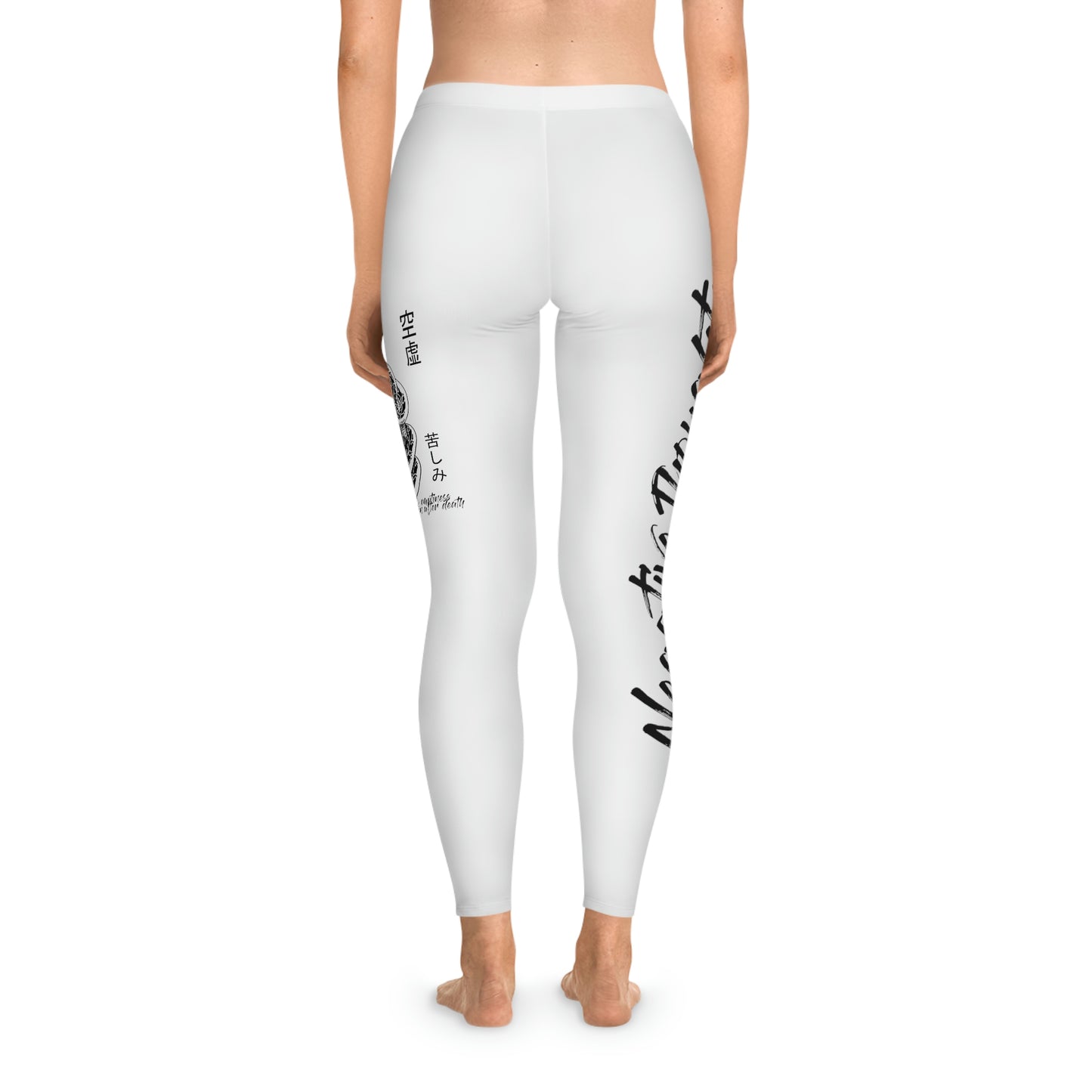 Negative Thoughts Oni Mask White Stretchy Leggings