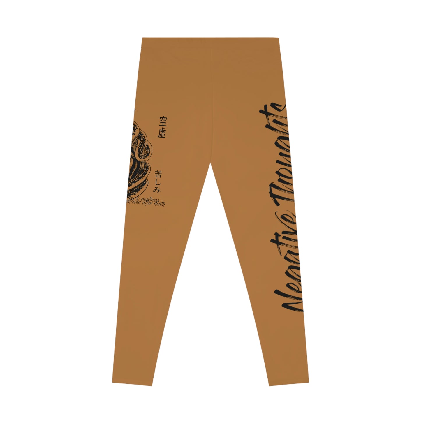 Negative Thoughts Oni Mask Light Brown Stretchy Leggings
