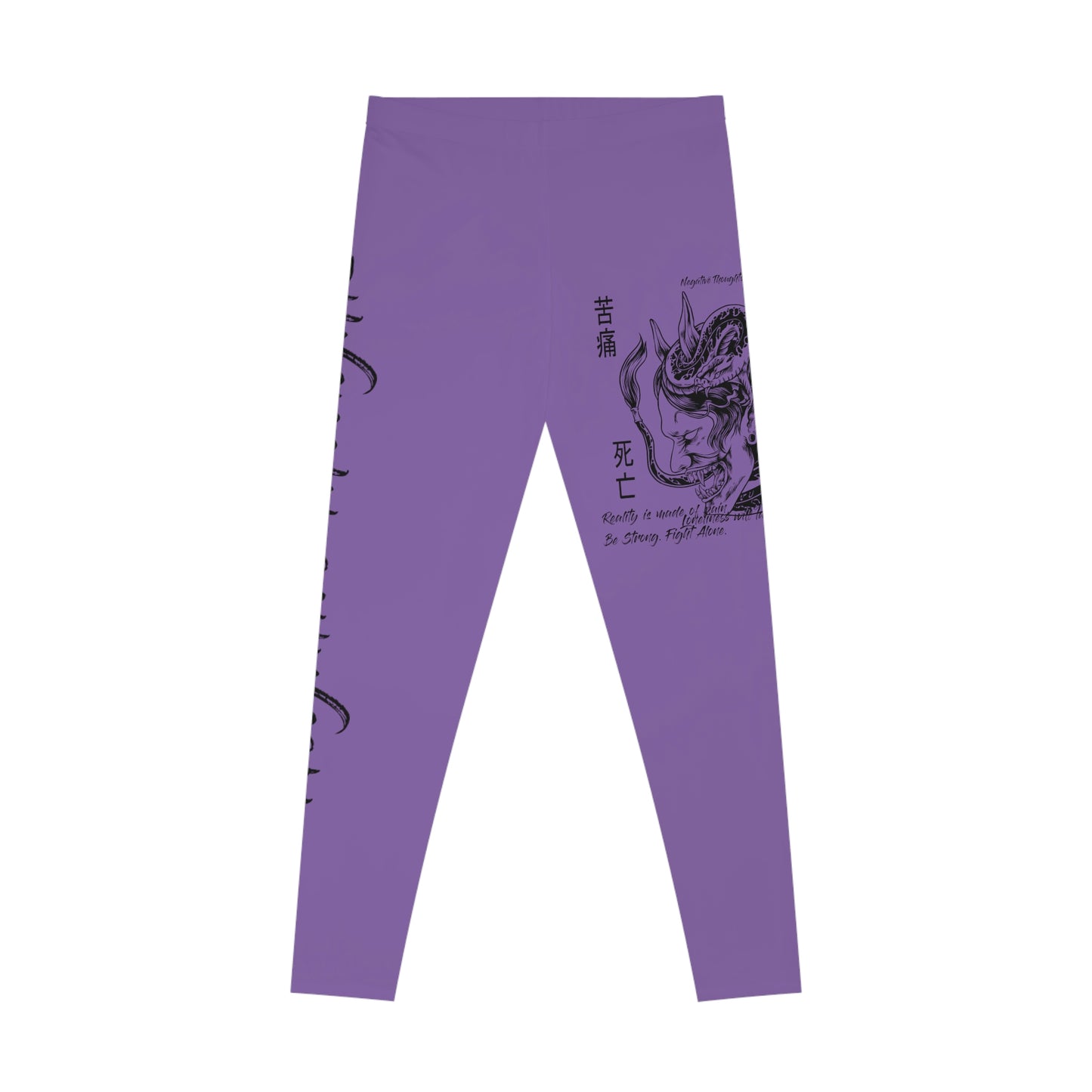Negative Thoughts Oni Mask Light Purple Stretchy Leggings