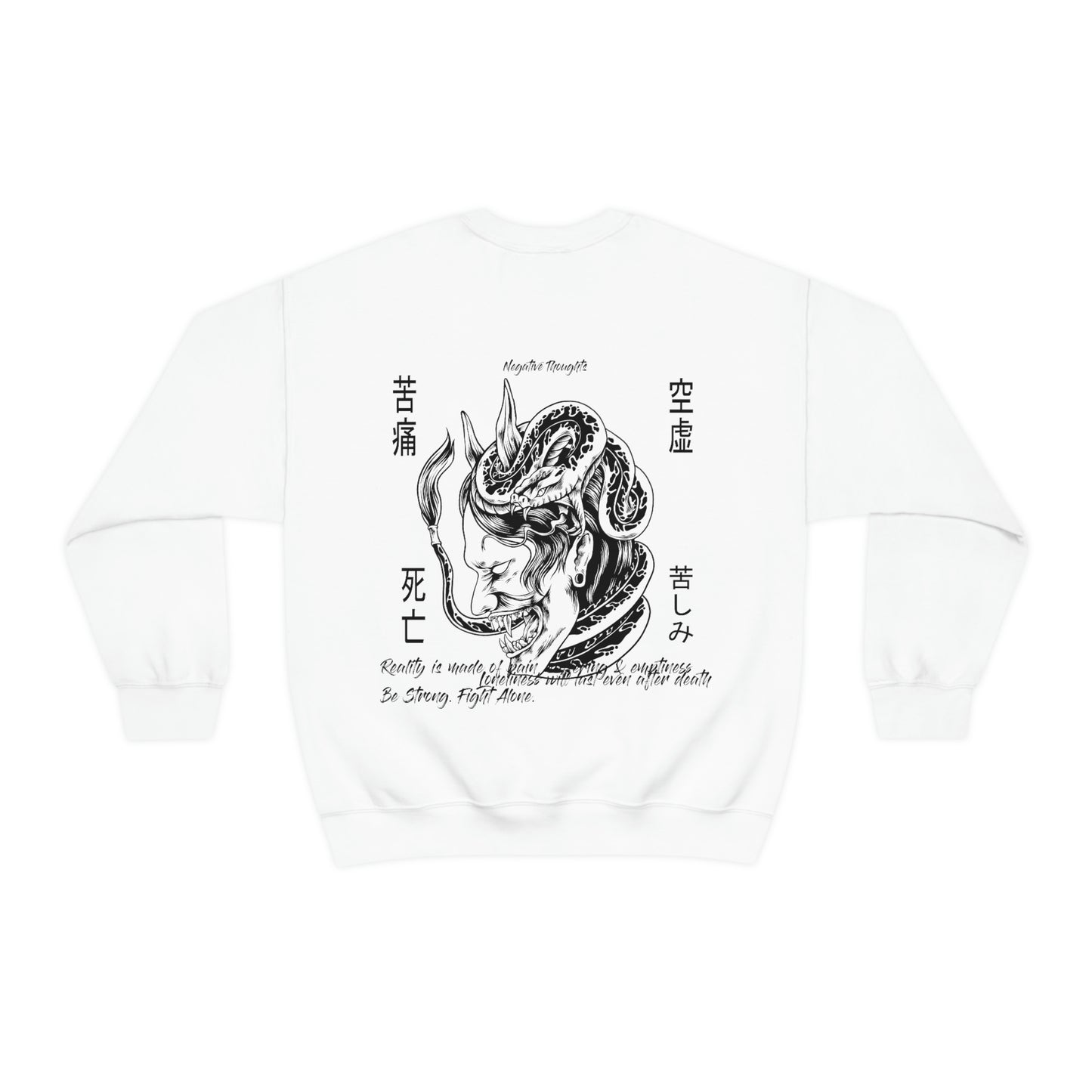 Negative Thoughts Oni Mask Crewneck Sweater