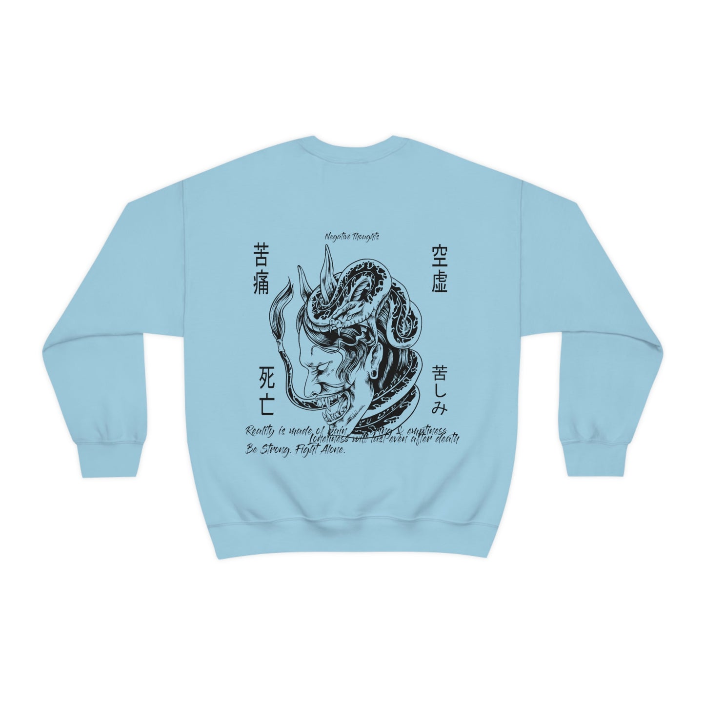Negative Thoughts Oni Mask Crewneck Sweater