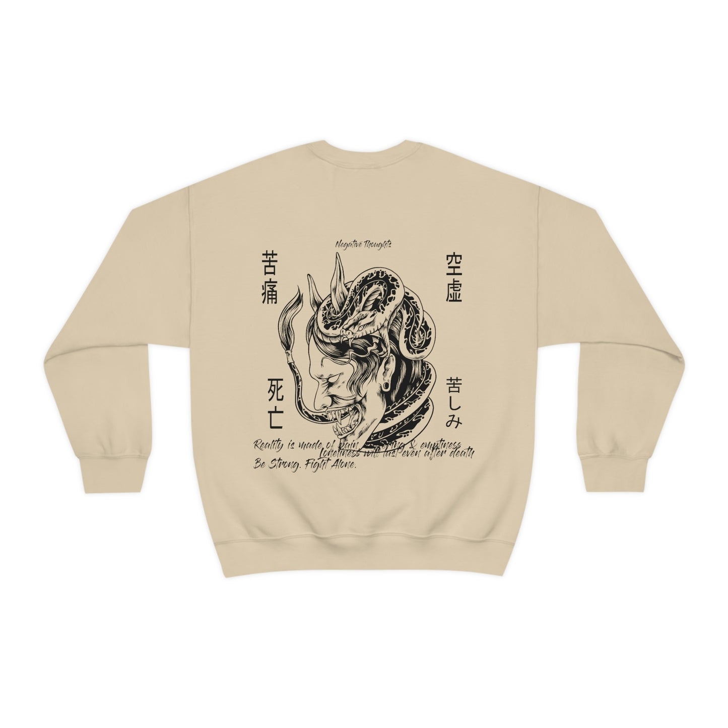 Negative Thoughts Oni Mask Crewneck Sweater