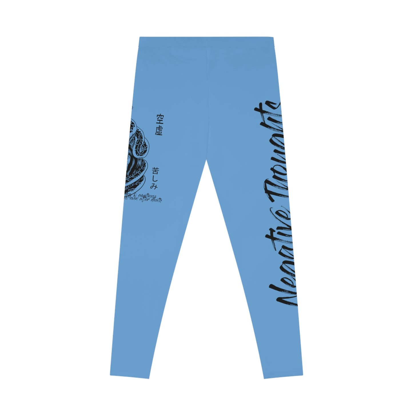 Negative Thoughts Oni Mask Light Blue Stretchy Leggings