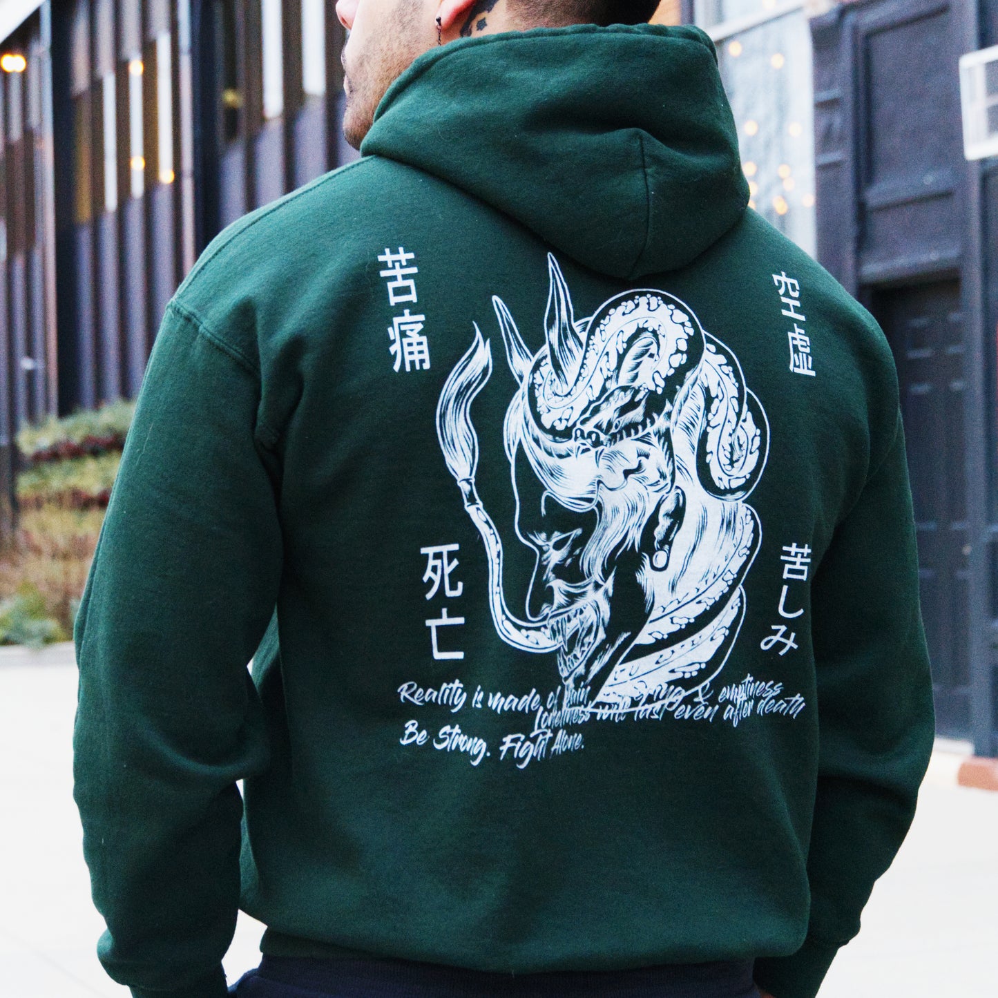 Negative Thoughts Oni Mask Hoodie
