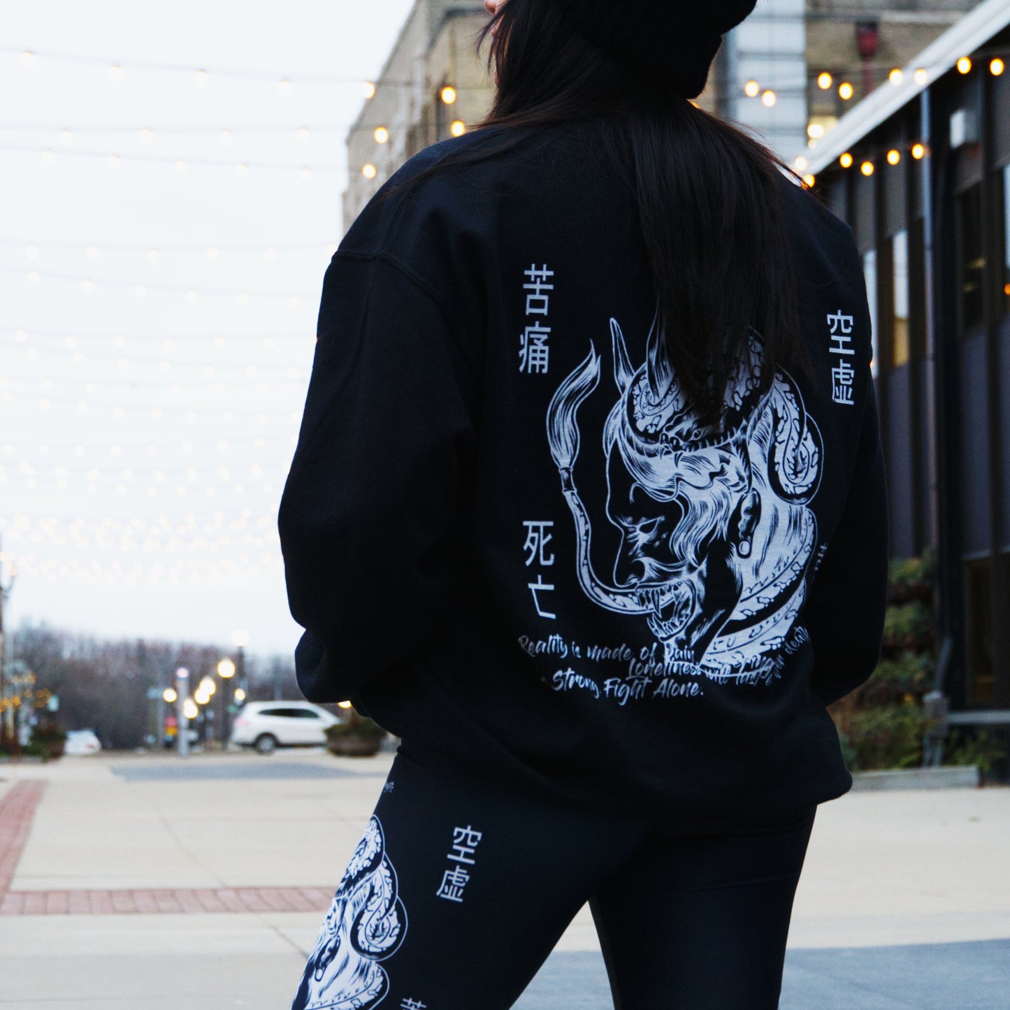 Negative Thoughts Oni Mask Crewneck Sweater