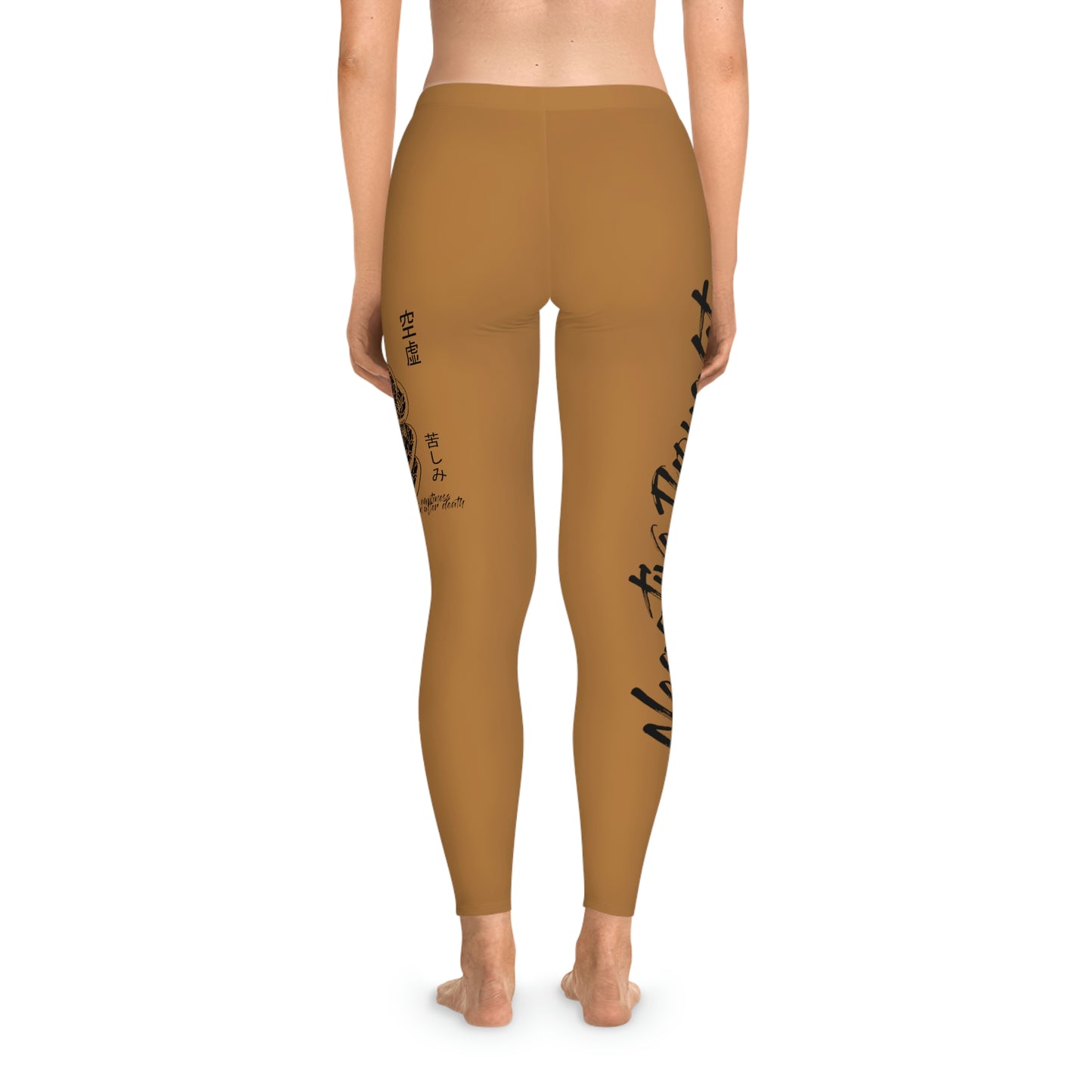 Negative Thoughts Oni Mask Light Brown Stretchy Leggings