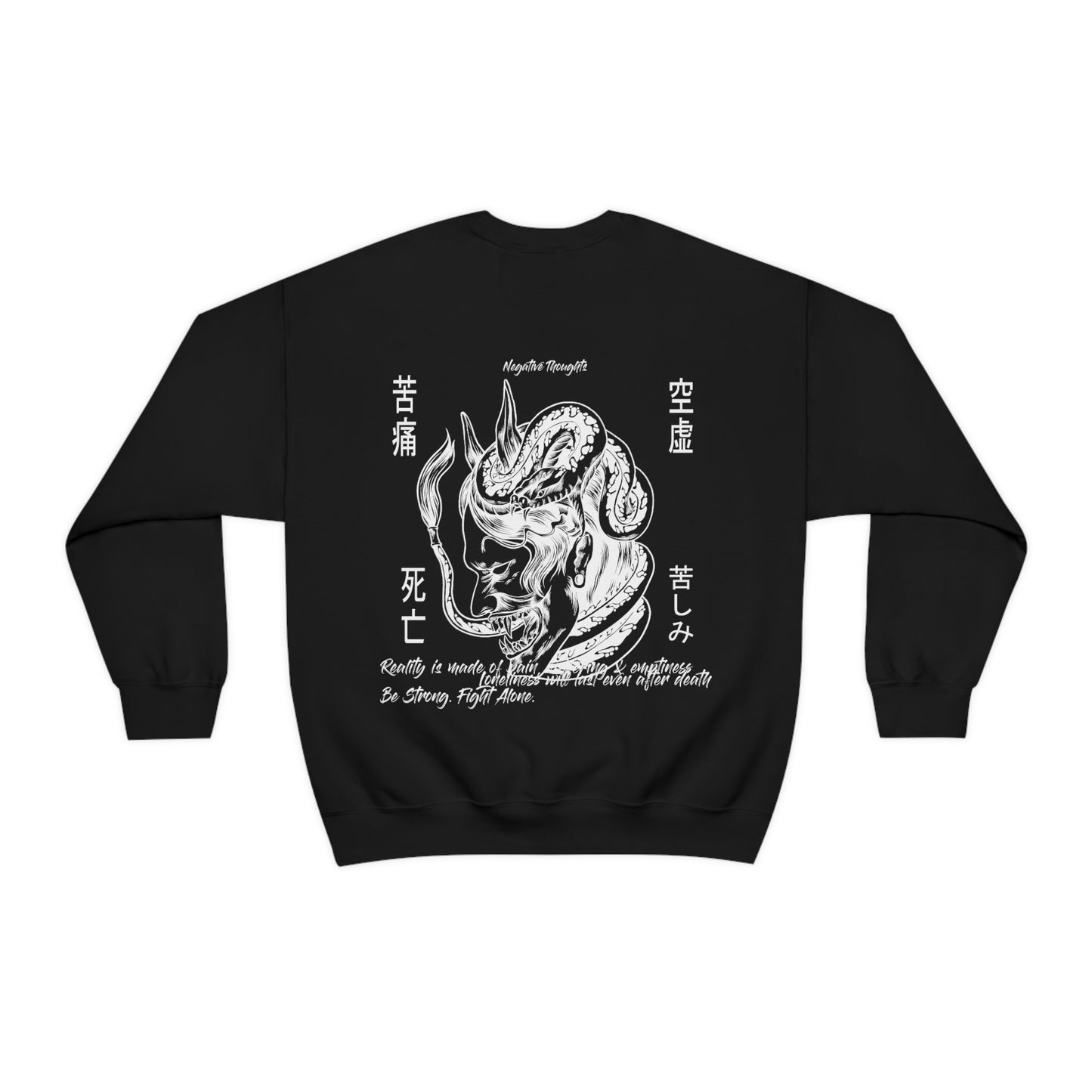 Negative Thoughts Oni Mask Crewneck Sweater