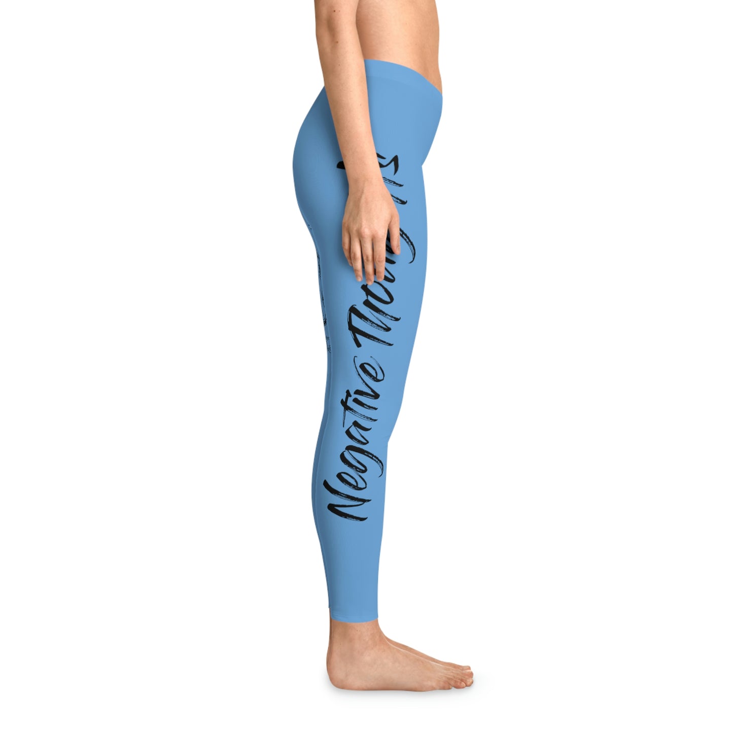Negative Thoughts Oni Mask Light Blue Stretchy Leggings