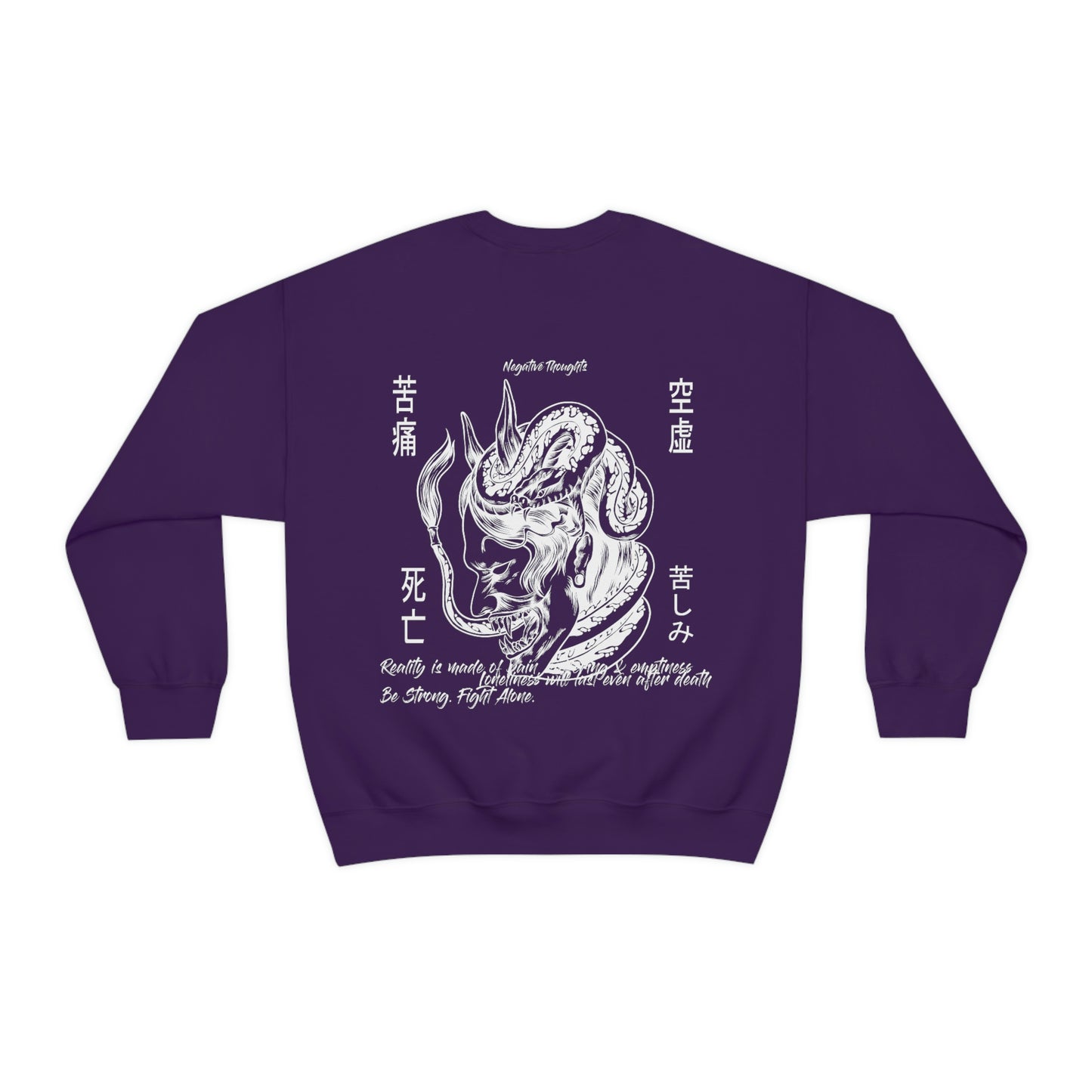Negative Thoughts Oni Mask Crewneck Sweater