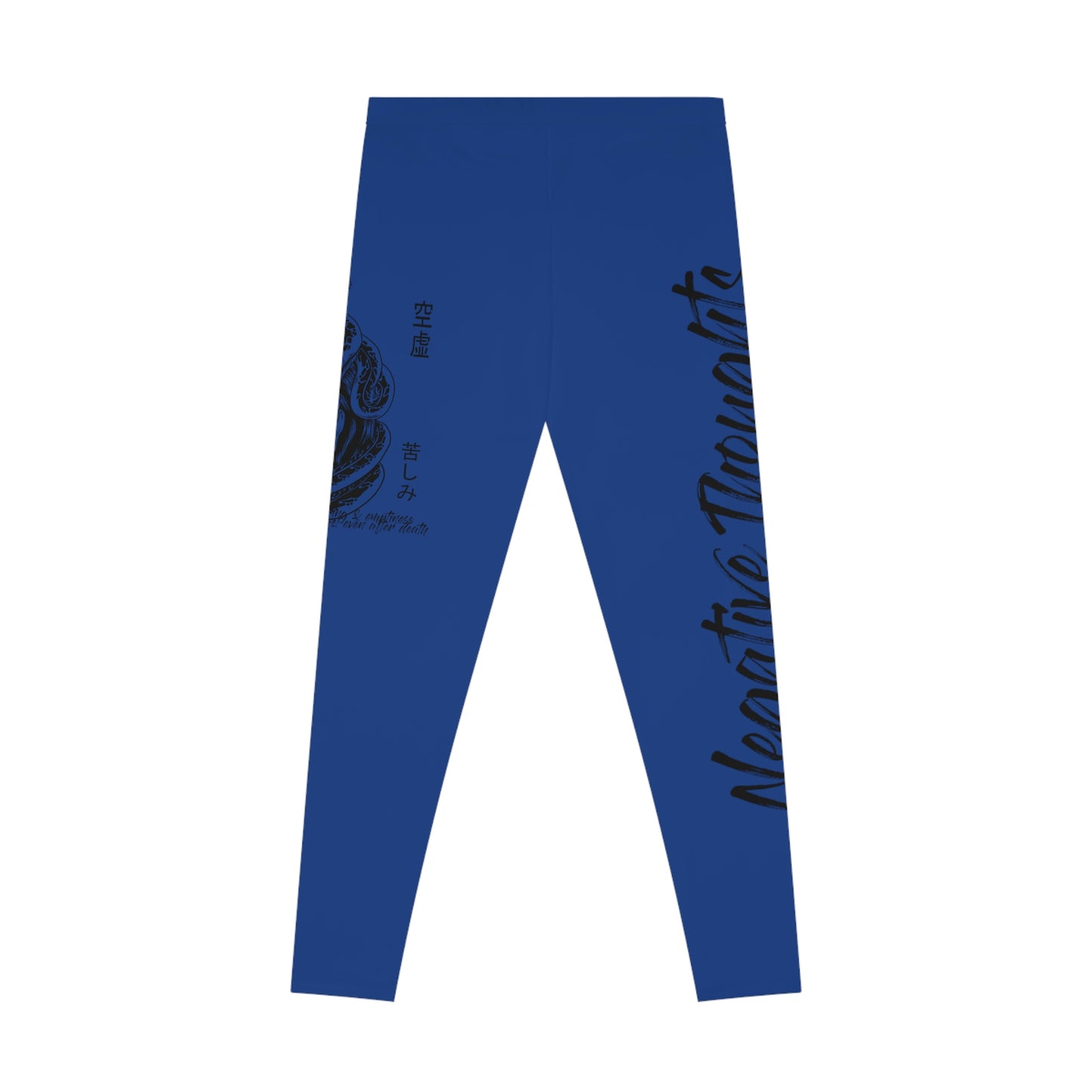 Negative Thoughts Oni Mask Dark Blue Stretchy Leggings