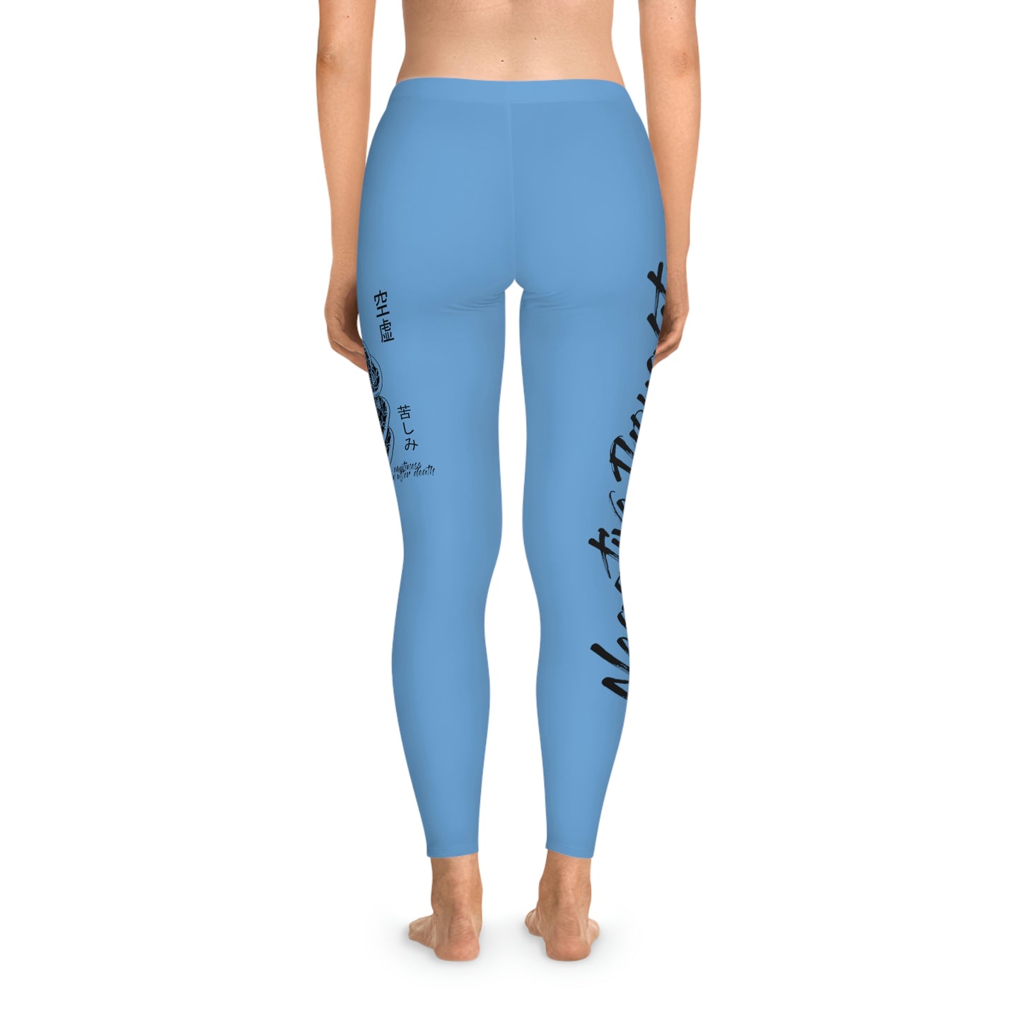 Negative Thoughts Oni Mask Light Blue Stretchy Leggings