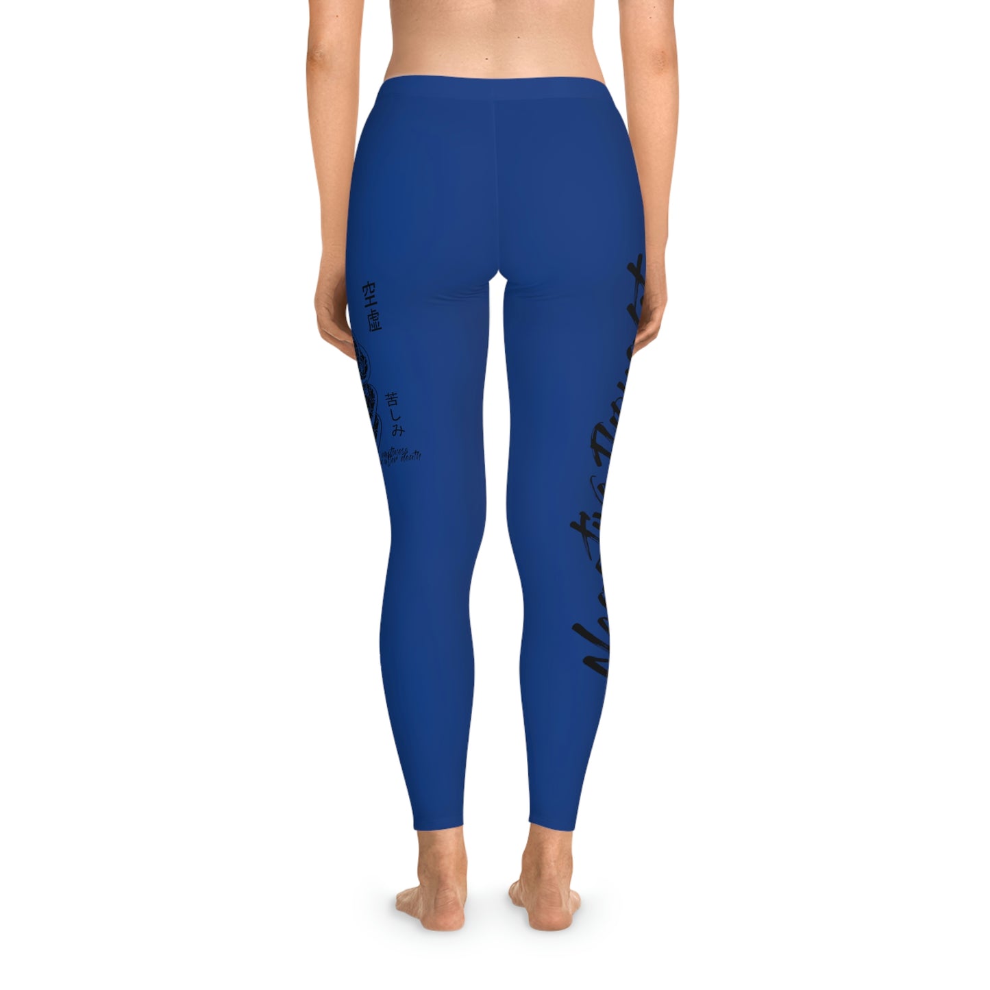 Negative Thoughts Oni Mask Dark Blue Stretchy Leggings