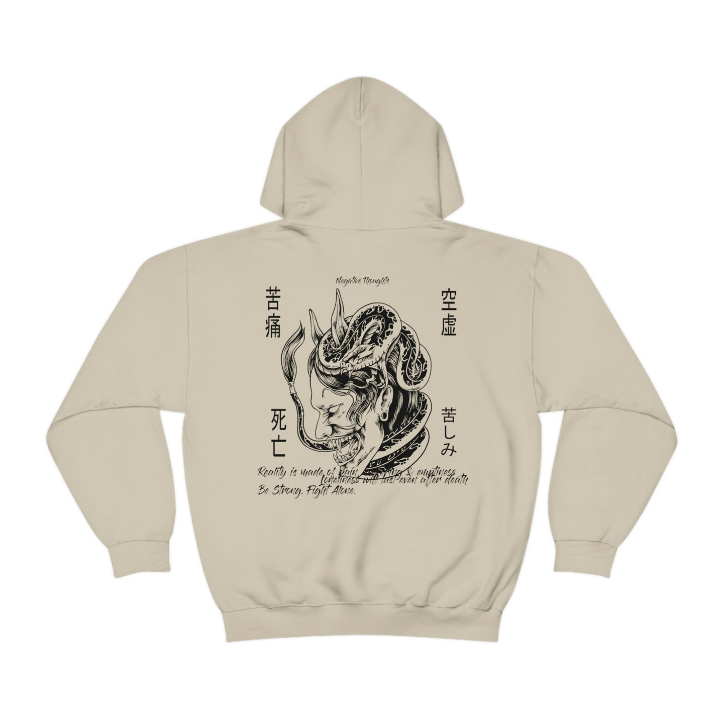 Negative Thoughts Oni Mask Hoodie
