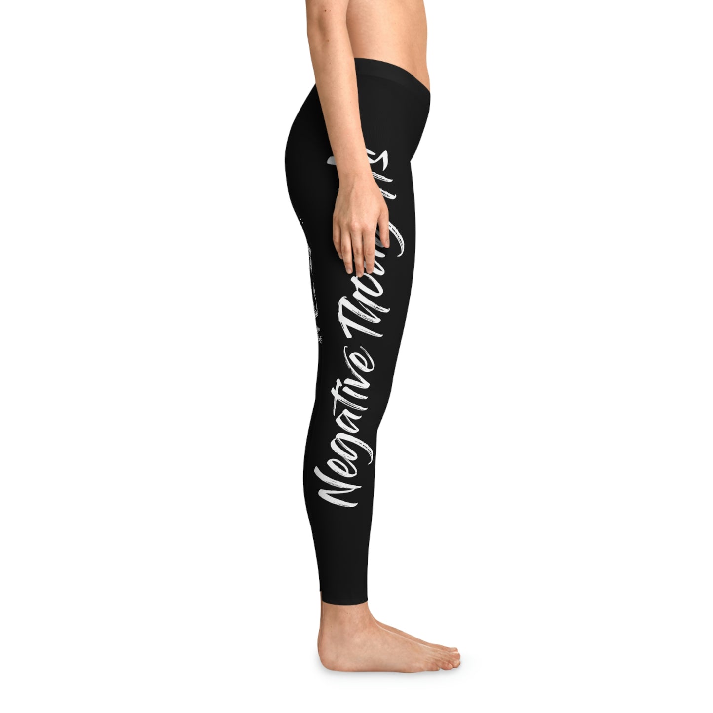 Negative Thoughts Oni Mask Black Stretchy Leggings