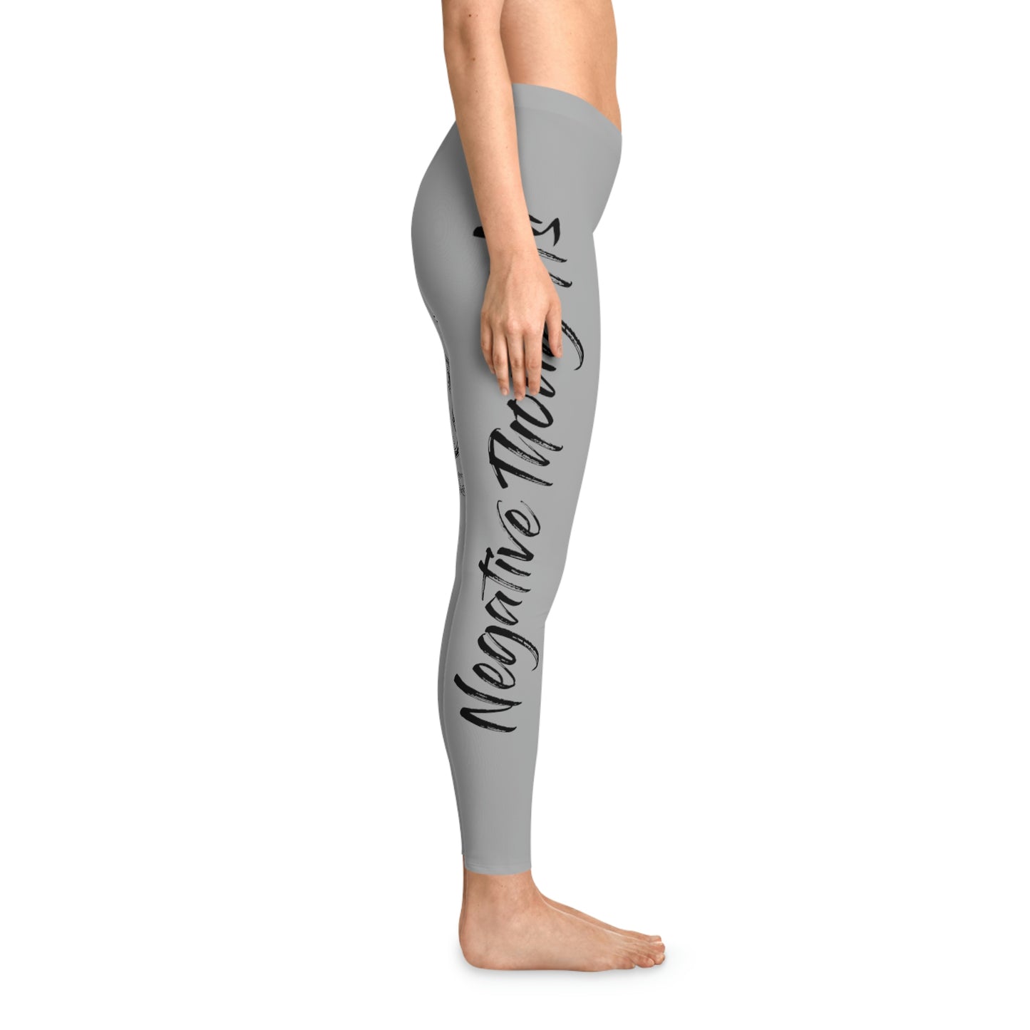 Negative Thoughts Oni Mask Light Grey Stretchy Leggings