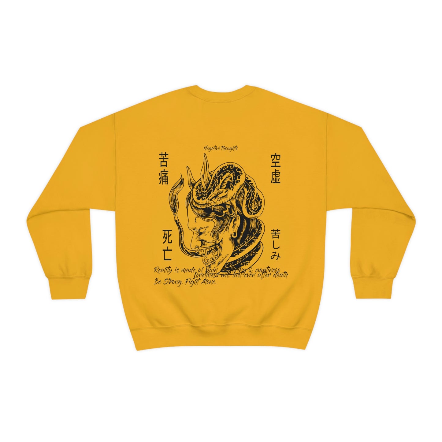 Negative Thoughts Oni Mask Crewneck Sweater