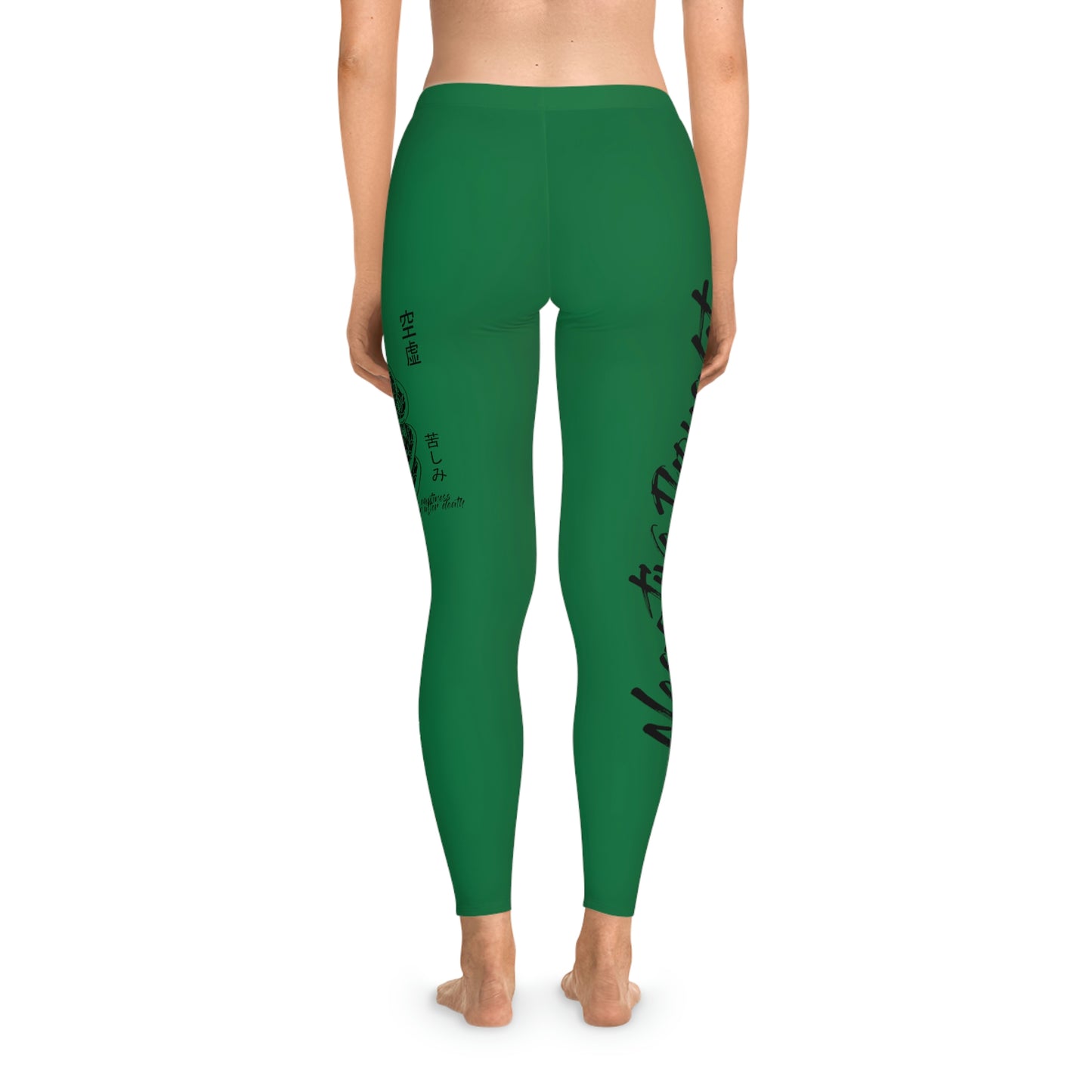 Negative Thoughts Oni Mask Dark Green Stretchy Leggings
