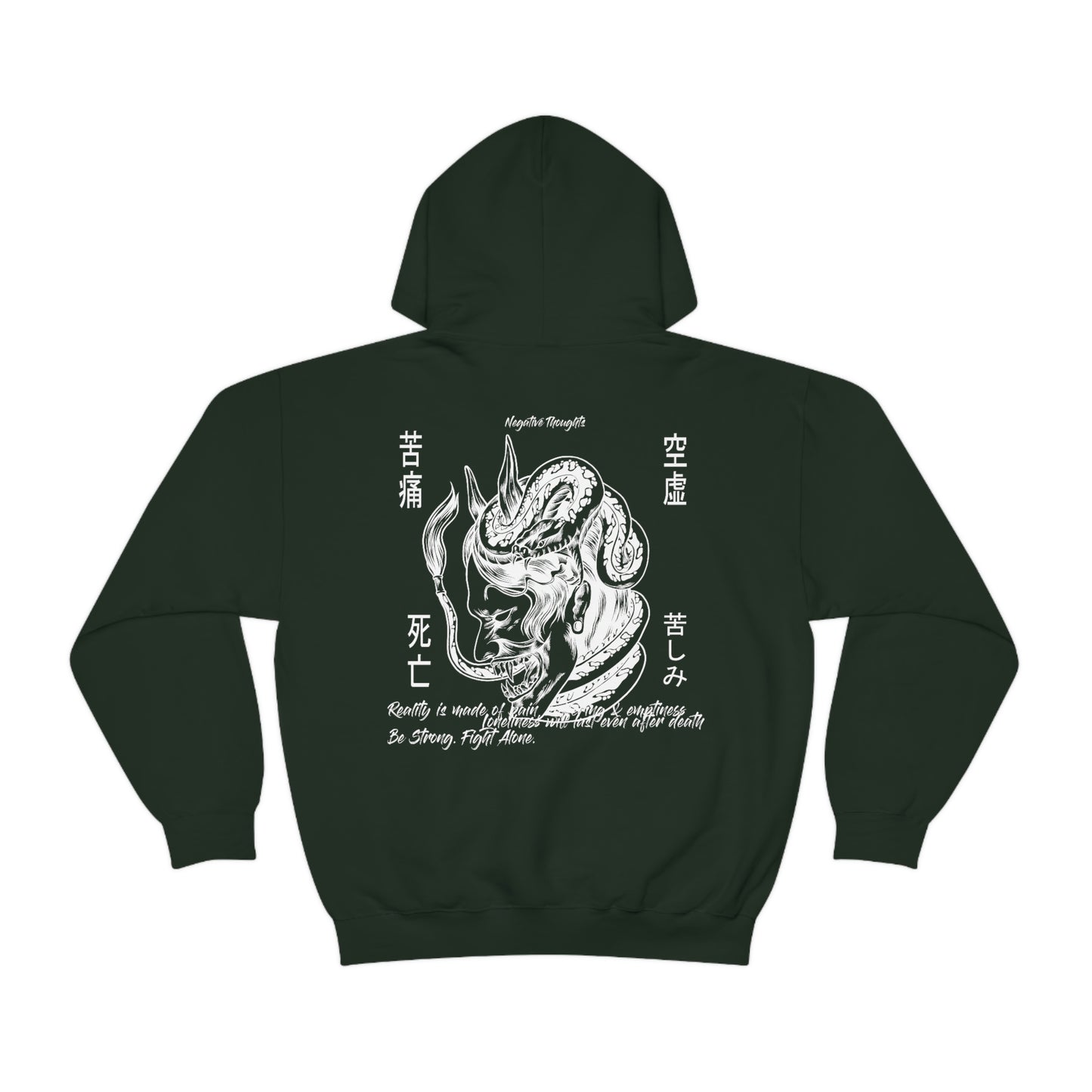 Negative Thoughts Oni Mask Hoodie