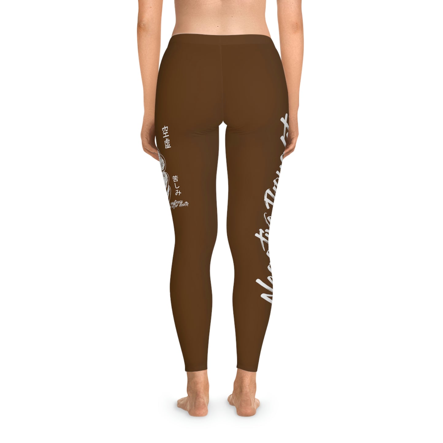 Negative Thoughts Oni Mask Brown Stretchy Leggings