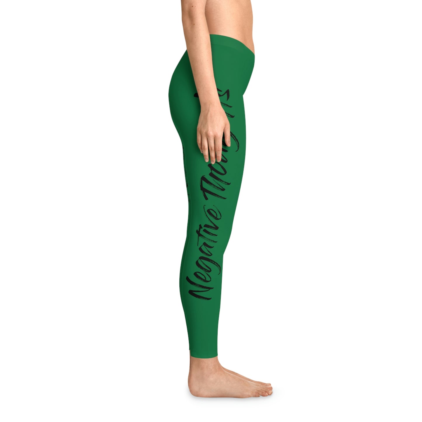 Negative Thoughts Oni Mask Dark Green Stretchy Leggings