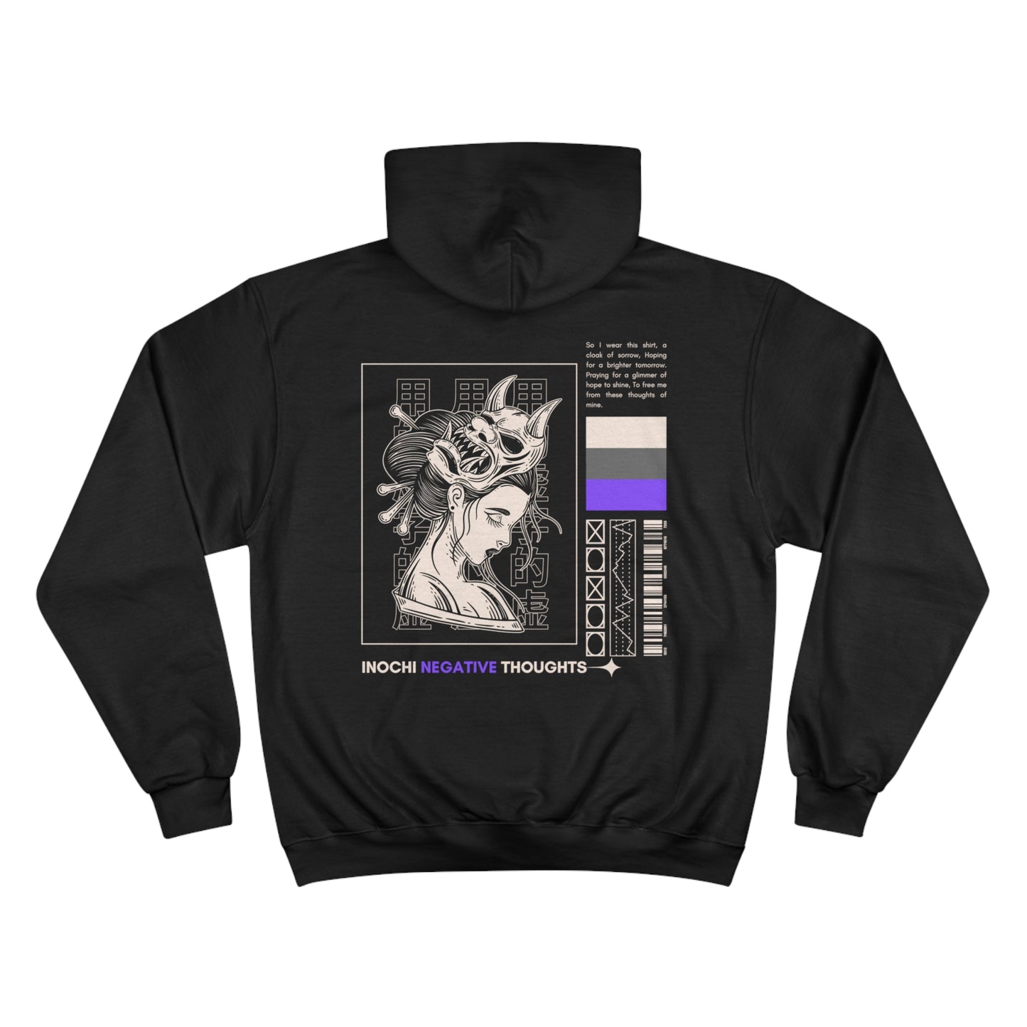 Inochi Negative Thoughts - Dark Cloud Champion Hoodie